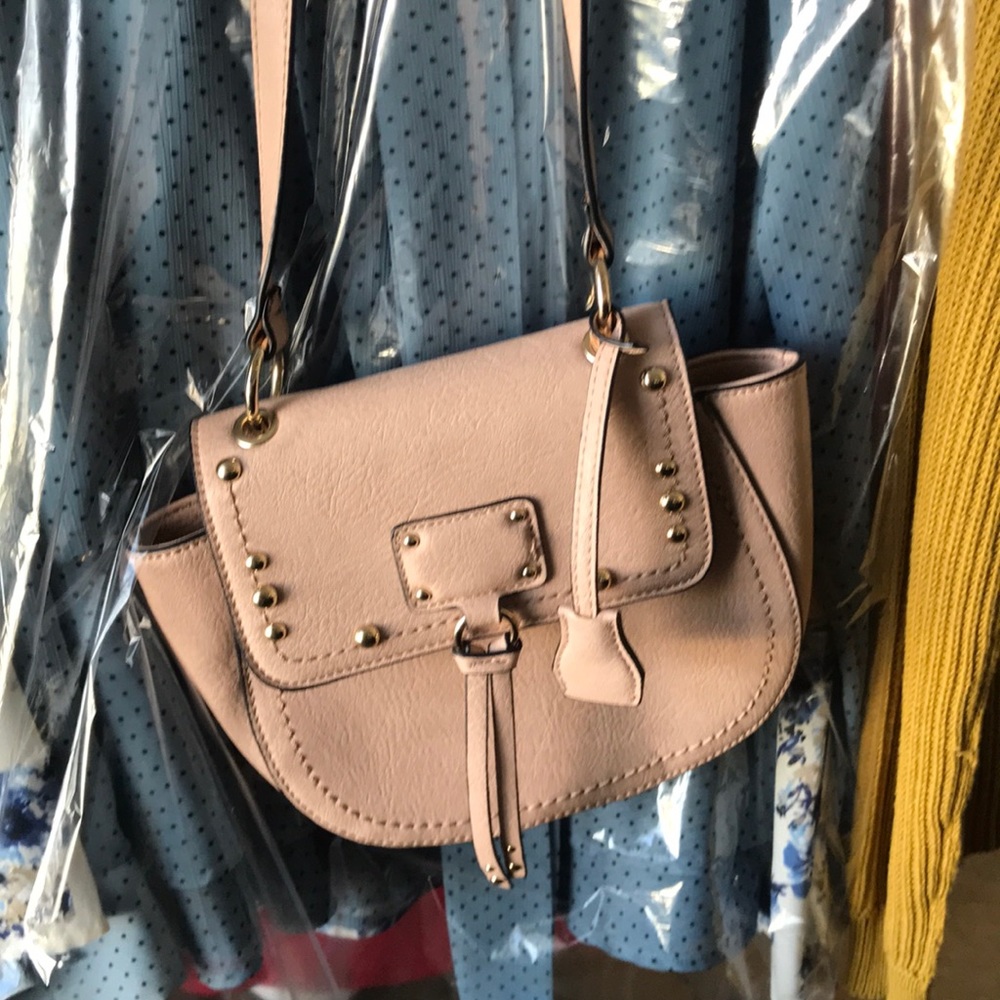 Blush pink bag with gold details